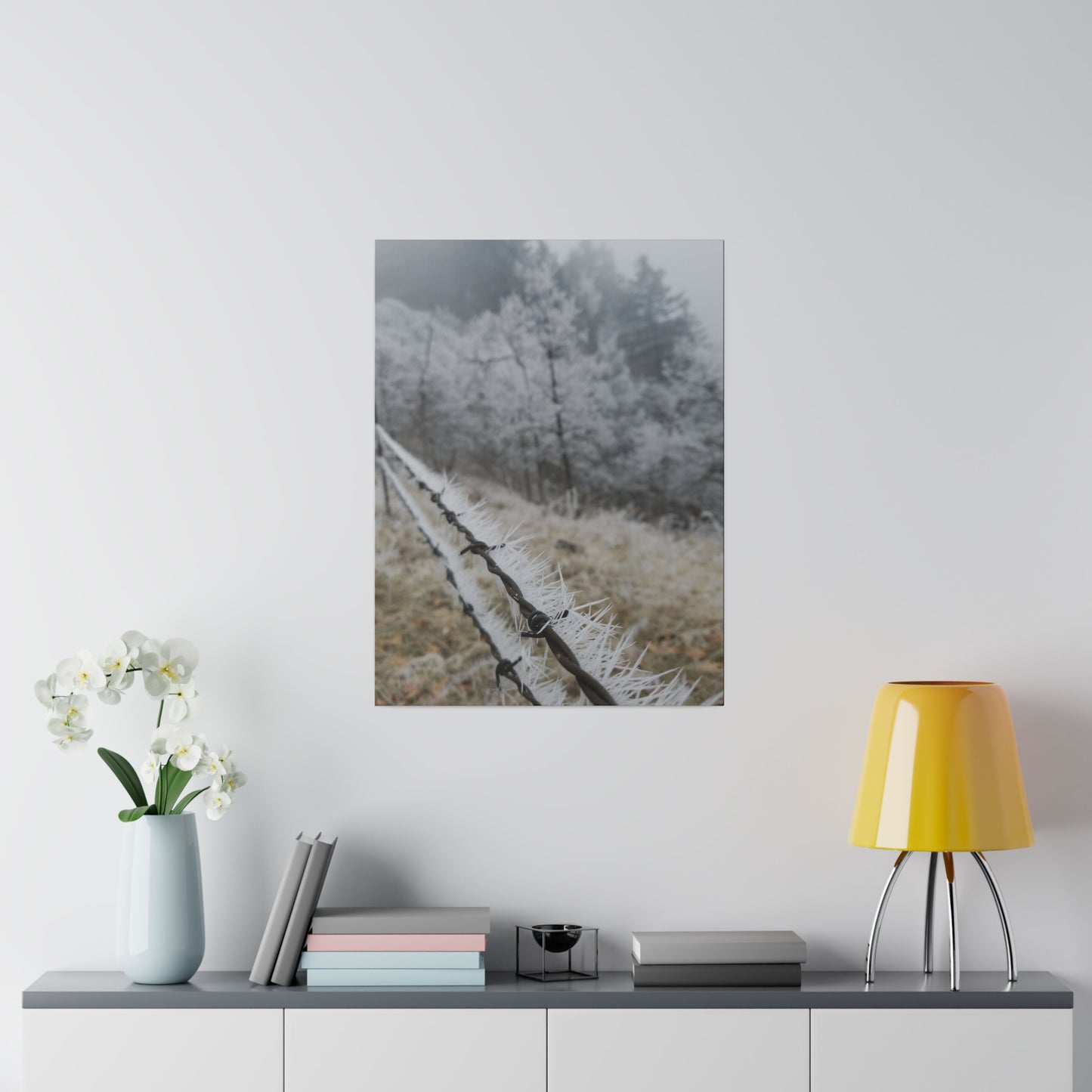 Frosty Fence Canvas